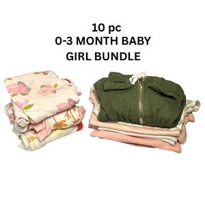Baby girl 3 month assorted brand 10 piece bundle lot pink spring floral